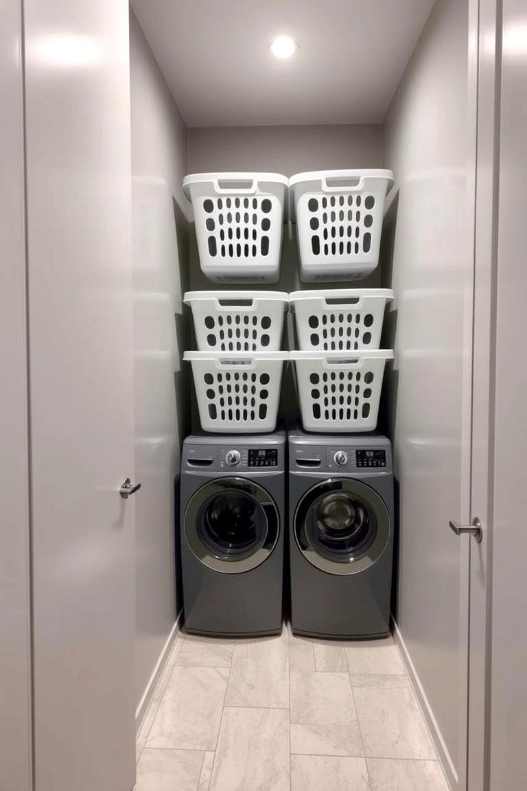 Compact Laundry Basket Towers - 24 Laundry Basket Storage Ideas