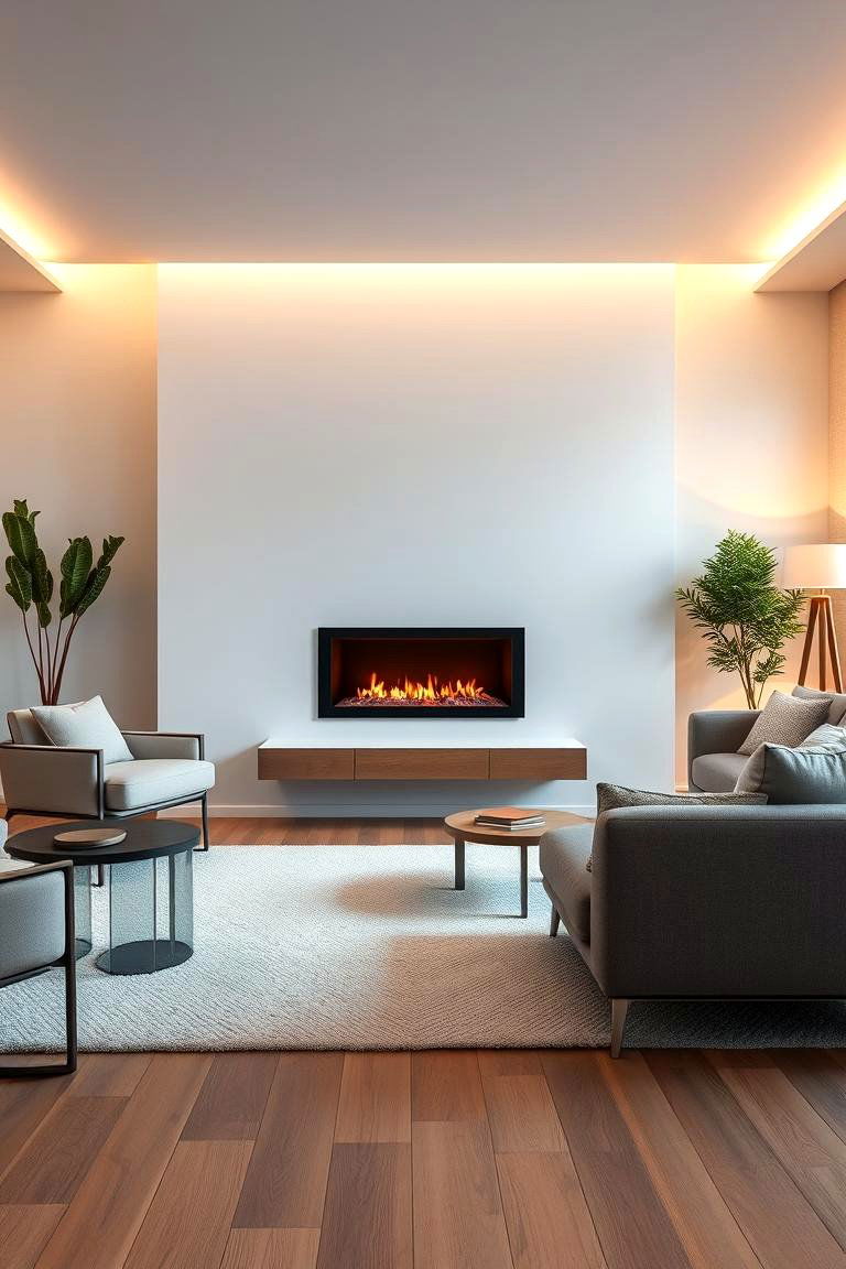 Compact Modern Gas Fireplace - 24 Small Living Room Fireplace Ideas