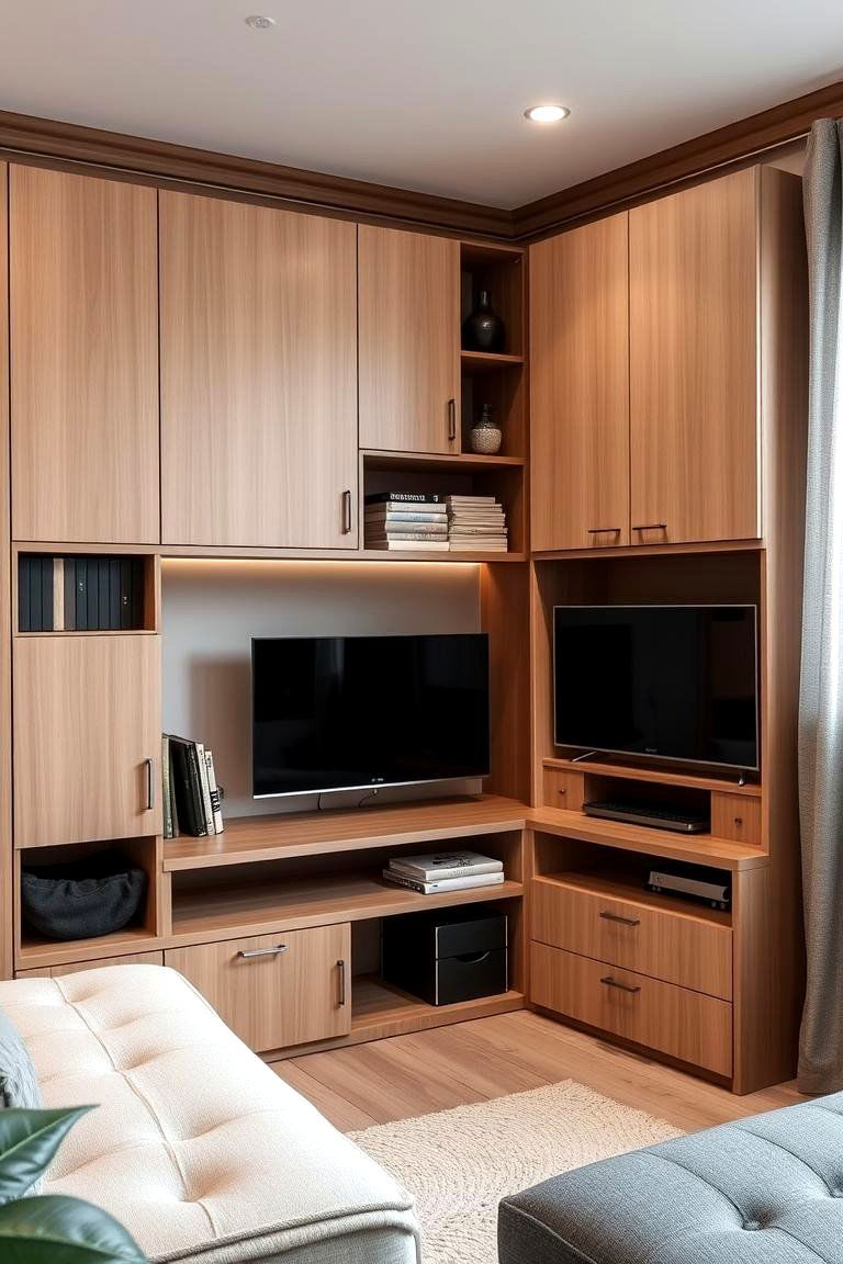 Compact Modular Furniture - 24 Small Living Room Ideas With Tv