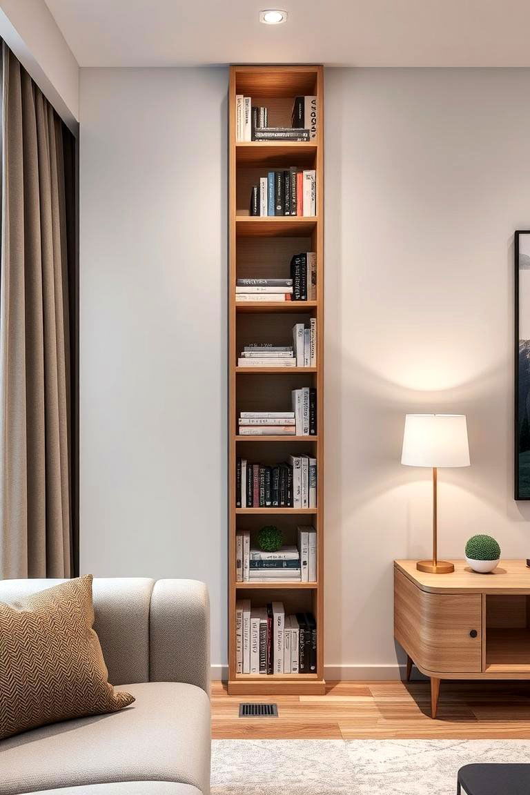 Compact Narrow Bookshelf - 24 Living Room Bookshelf Ideas
