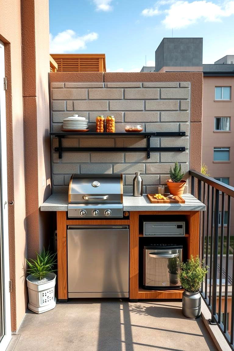 Compact Outdoor Kitchen Balcony - 24 Balcony Over Garage Ideas