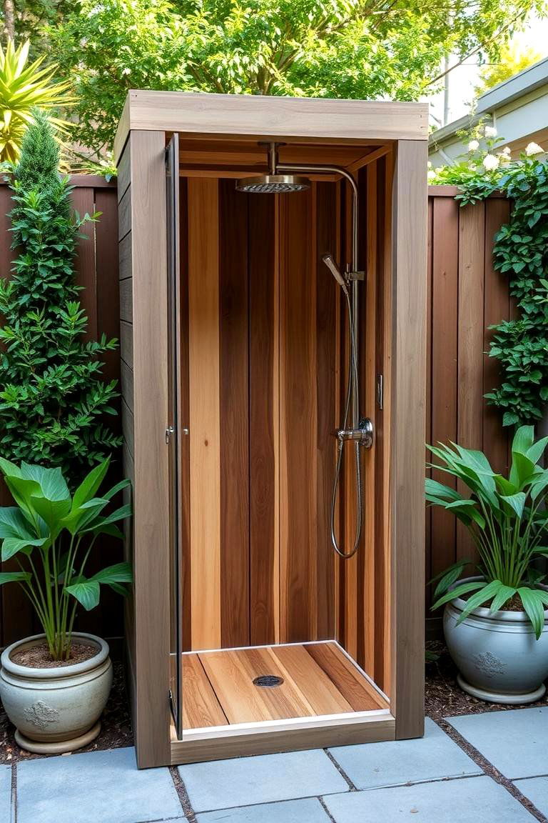 Compact Outdoor Shower for Small Spaces - 24 Outdoor Bathroom Ideas