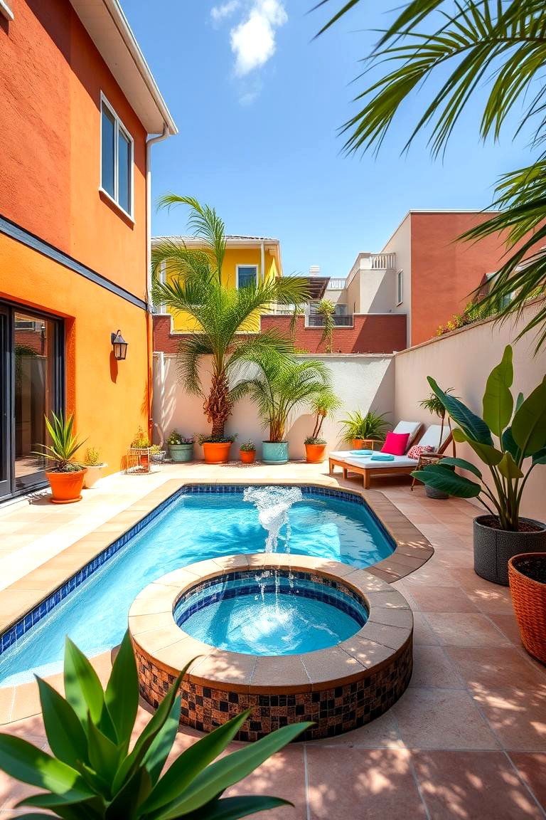 Compact Poolside Escape - 24 townhouse patio ideas