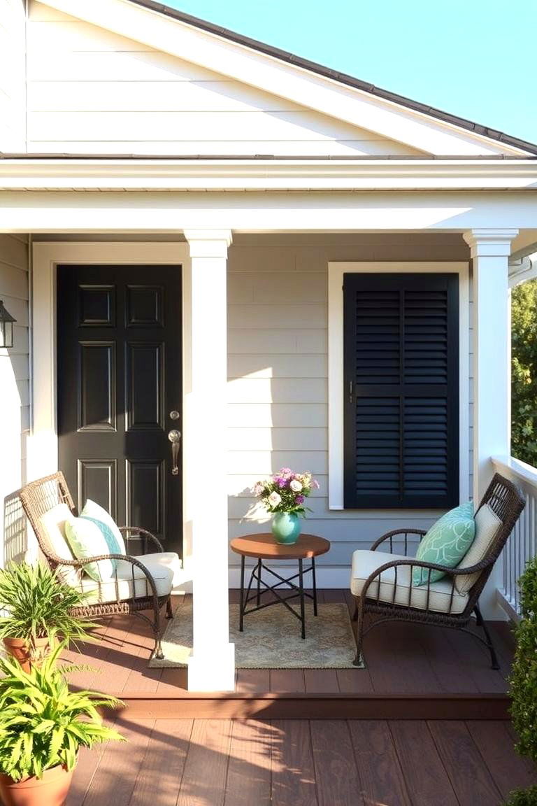 Compact Seating Arrangement Porch - 24 Small Cape Cod Front Porch Ideas