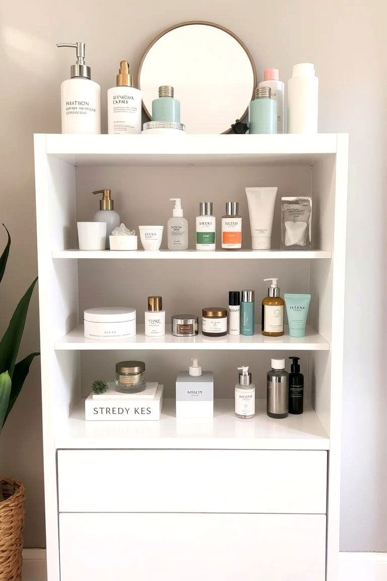 Compact Shelf Units for Vanity Items - 24 vanity organization ideas