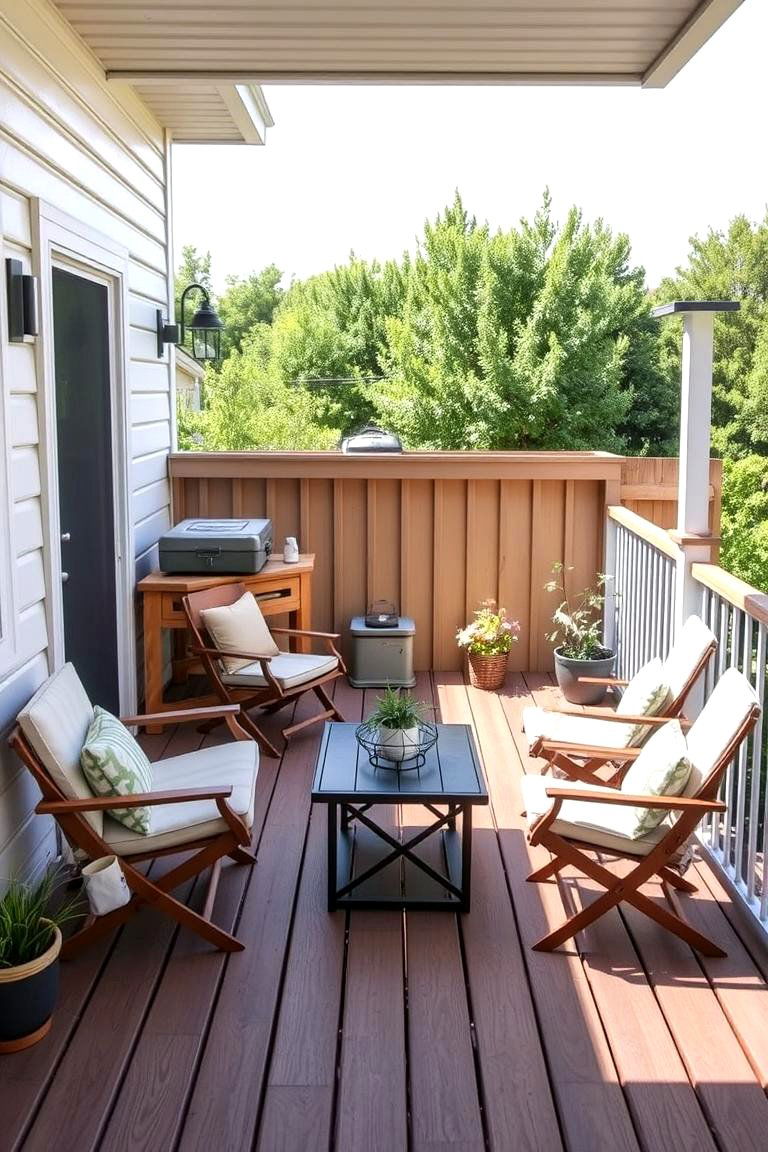 Compact Space Maximizer - 24 Mobile Home Deck Ideas