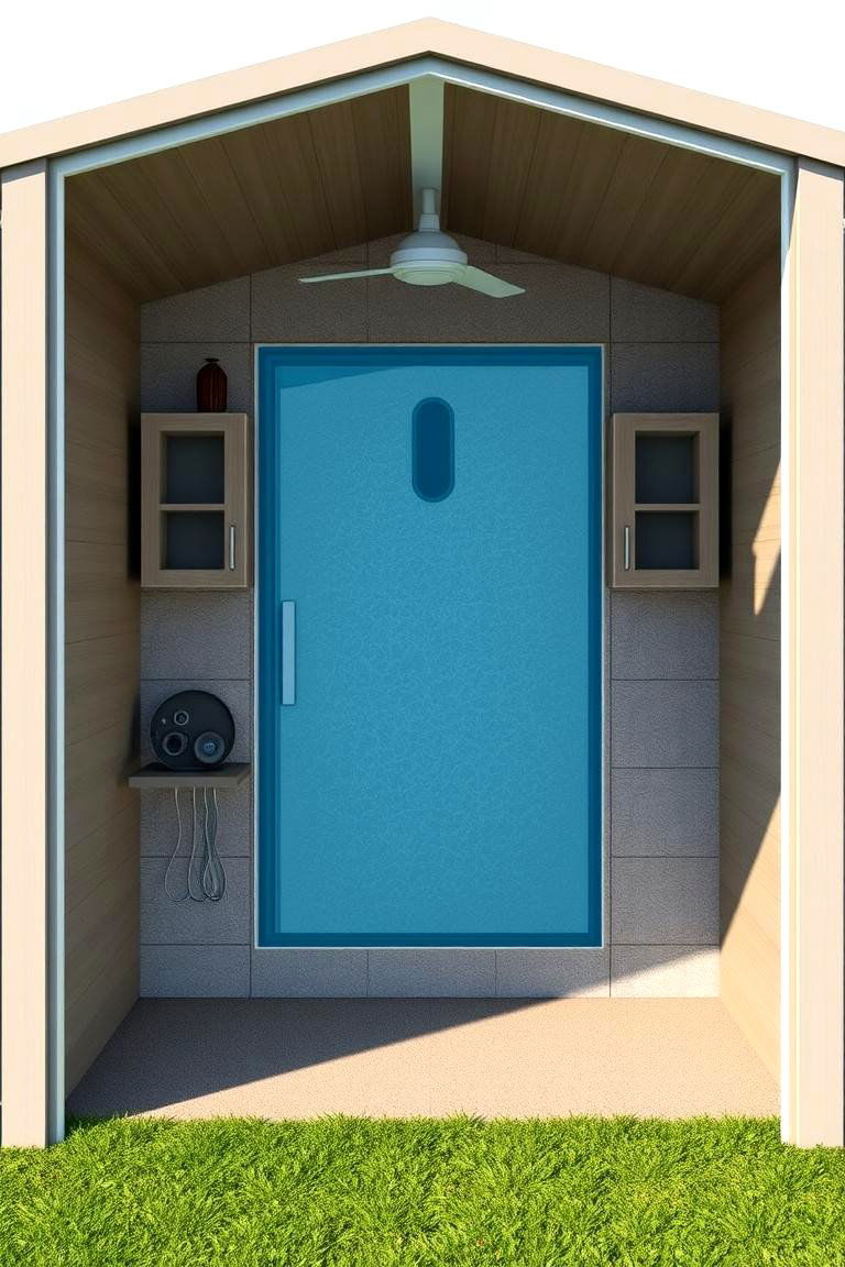 Compact Space Saving Shed - 24 Pool Shed Ideas