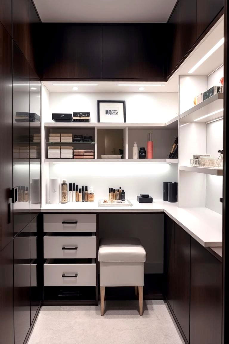 Compact Storage Solutions - 24 Makeup Room Ideas