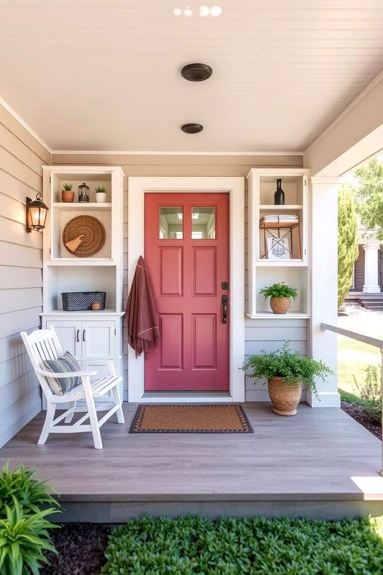 Compact Storage Solutions - 24 Raised Ranch Front Porch Ideas