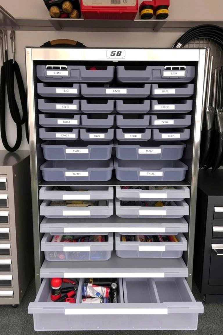 Compact Tool Chest Organization - 24 Motorcycle Garage Ideas