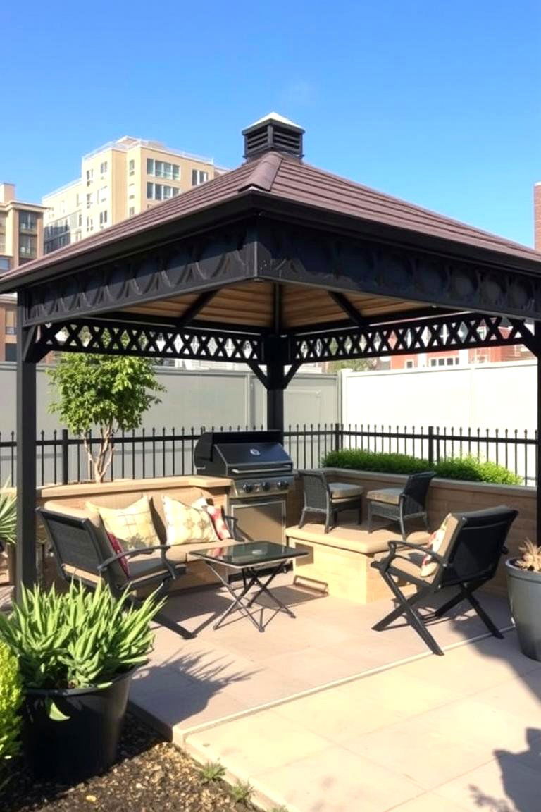 Compact Urban Gazebo Kitchen - 24 Outdoor Kitchen with a Gazebo Ideas