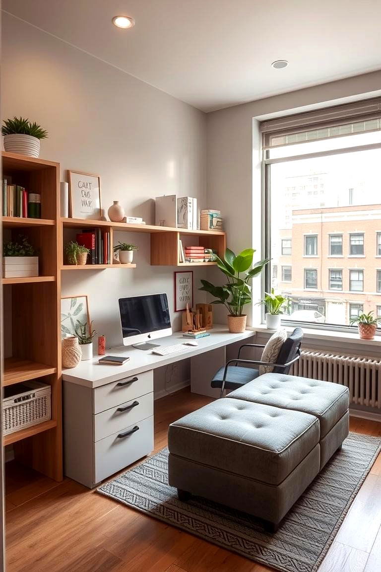 Compact Urban Sunroom Office - 24 Sunroom Office Ideas