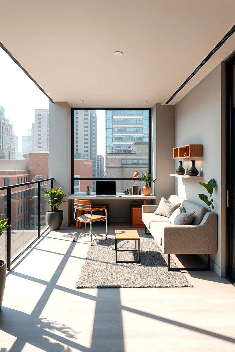 Compact Urban Workspace Balcony - 24 Balcony Over Garage Ideas