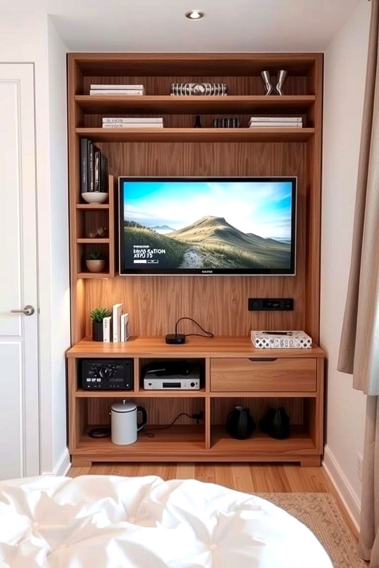Compact and Clever TV Setup - 24 Bedroom Tv Ideas