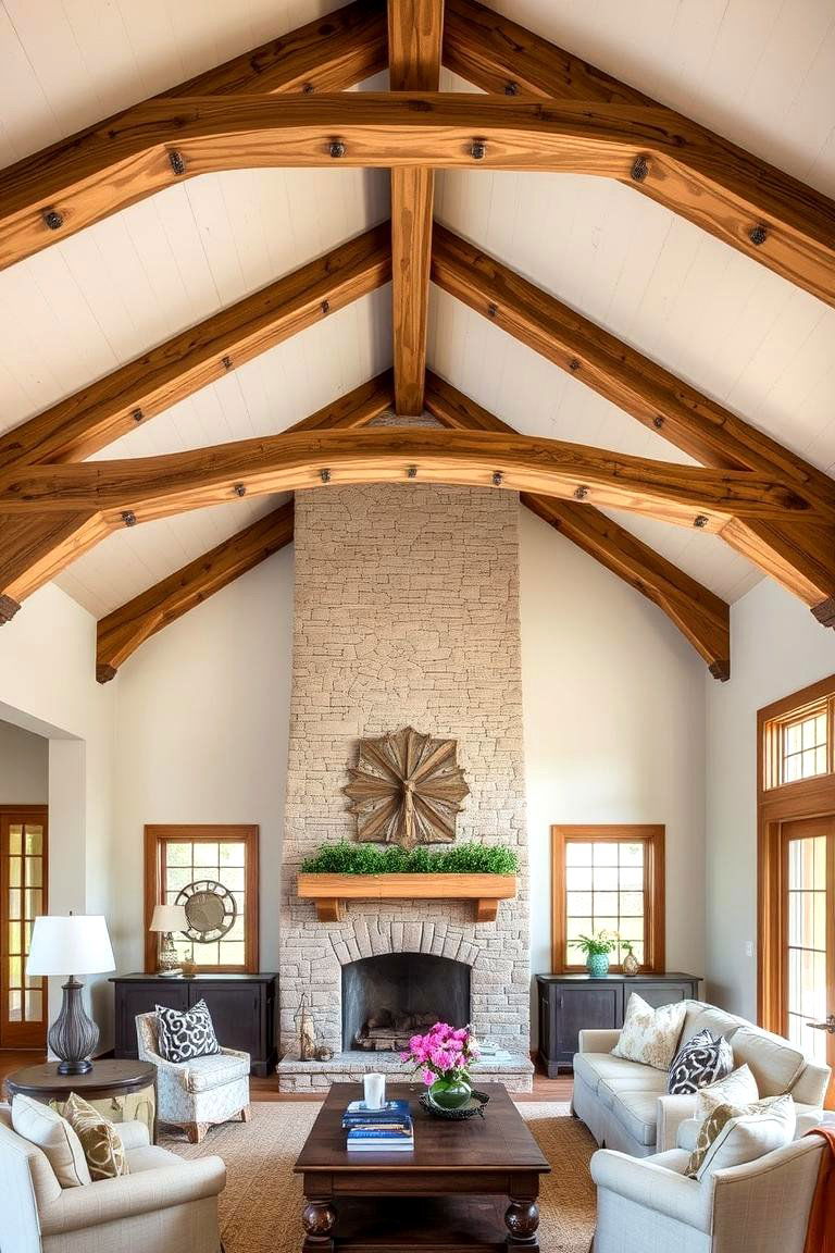 Complementing Diverse Interior Design Styles - 24 Vaulted Ceiling With Beams