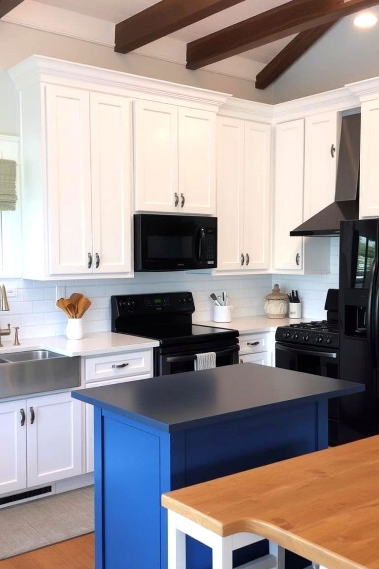 Complementing Natural Materials - 24 Kitchen With Black Appliances