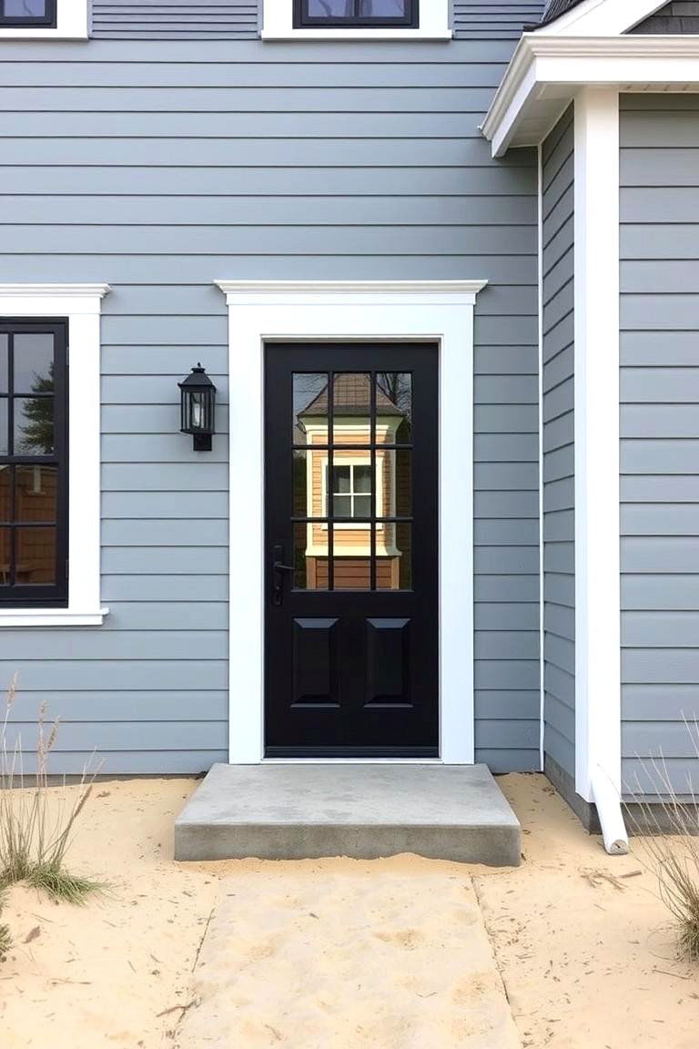 Complementing Natural Surroundings - 24 Grey House With Black Trim