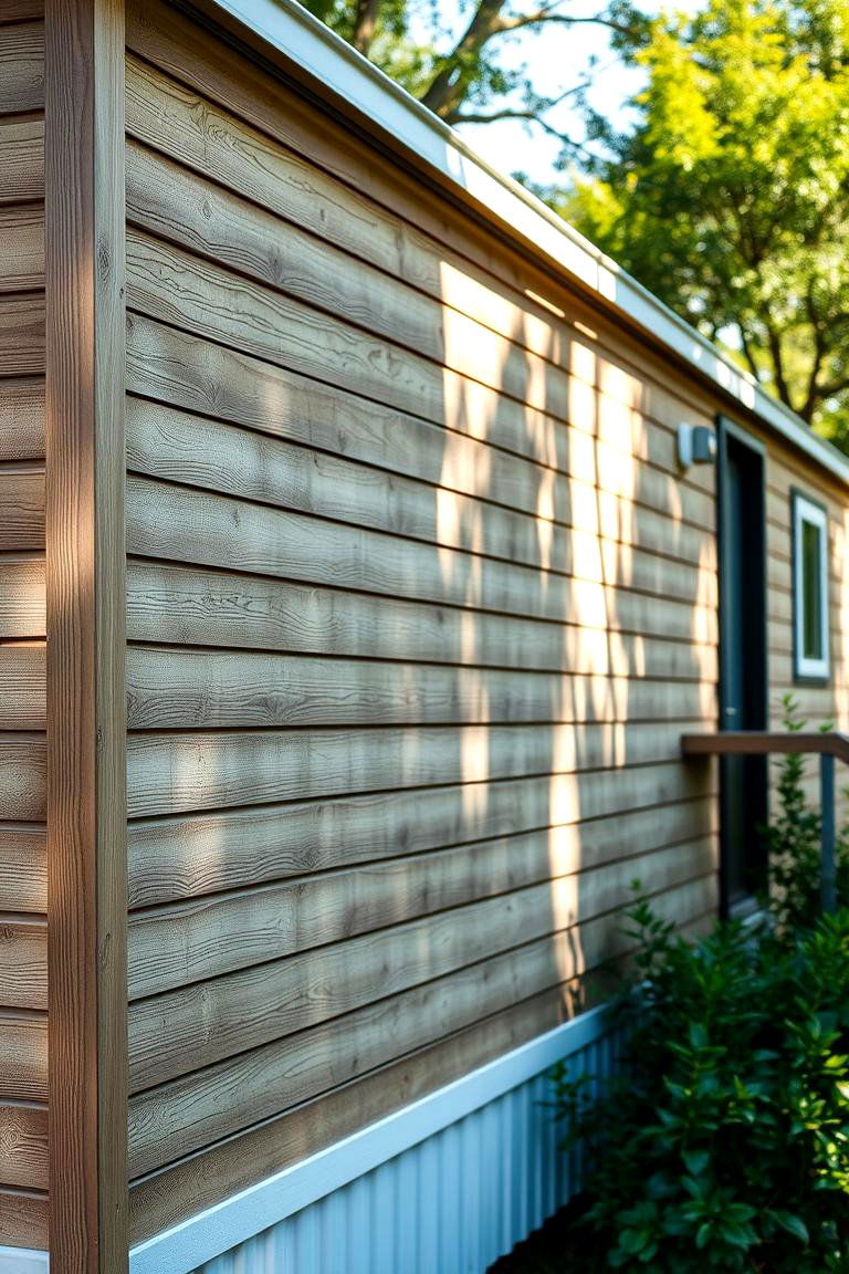 Composite Wood Siding for Durability and Aesthetic Appeal - 24 Mobile Home Siding Design Ideas