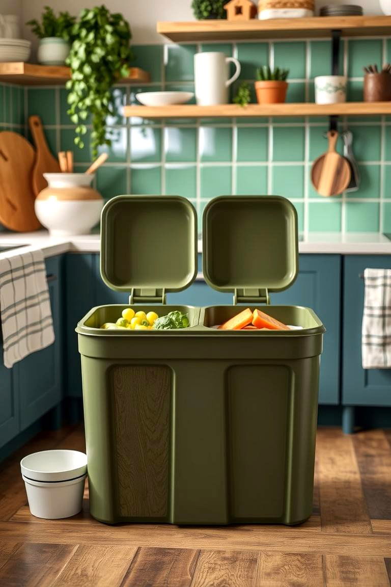 Compost Bin as Dual Function Storage - 24 Garbage Can Storage Ideas