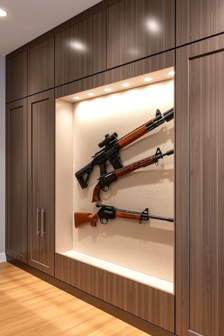 Concealed Storage Gun Wall - 24 Gun Wall Ideas