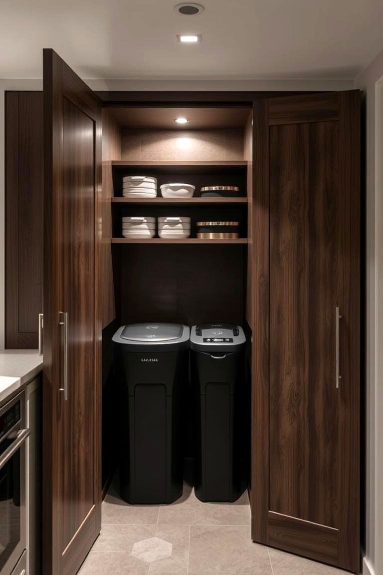 Concealed Trash and Recycling Center - 24 Small Utility Room Ideas
