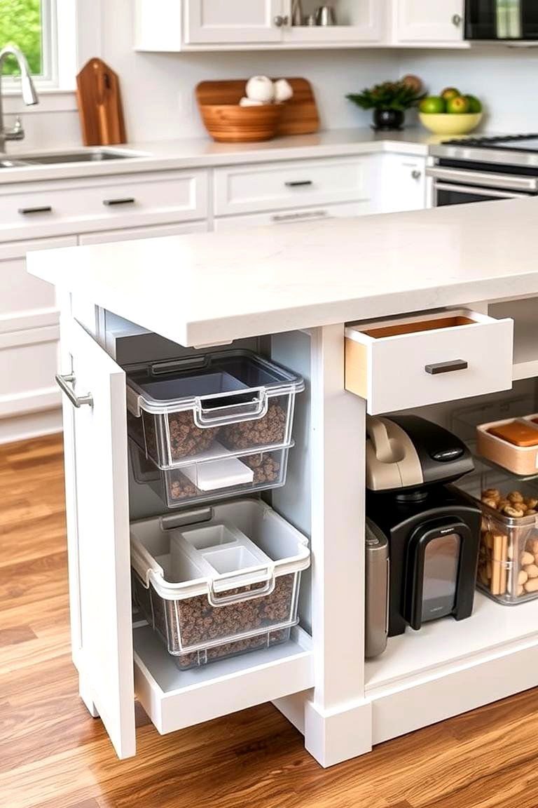 Concealed Utility Caddies - 24 Kitchen Island Storage Ideas