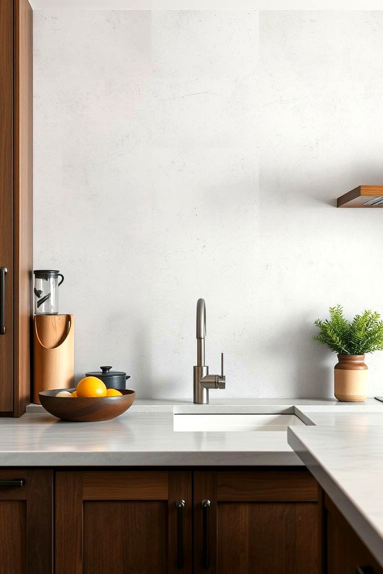 Concrete Backsplash - 24 Rustic Backsplash Ideas