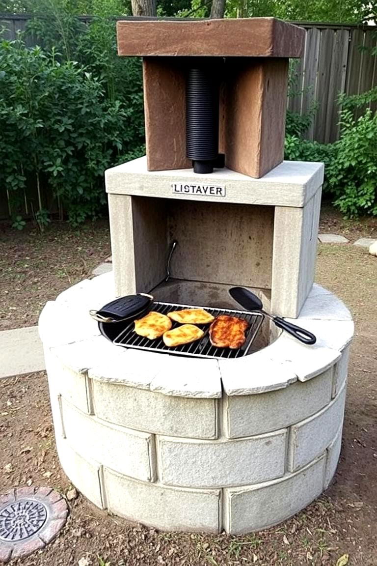 Concrete Block BBQ Pit for Durability - 24 Bbq Pit Ideas