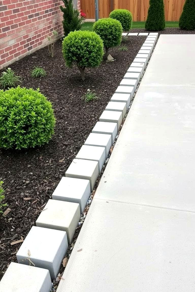 Concrete Block Edging - 24 Stone Garden Edging Ideas