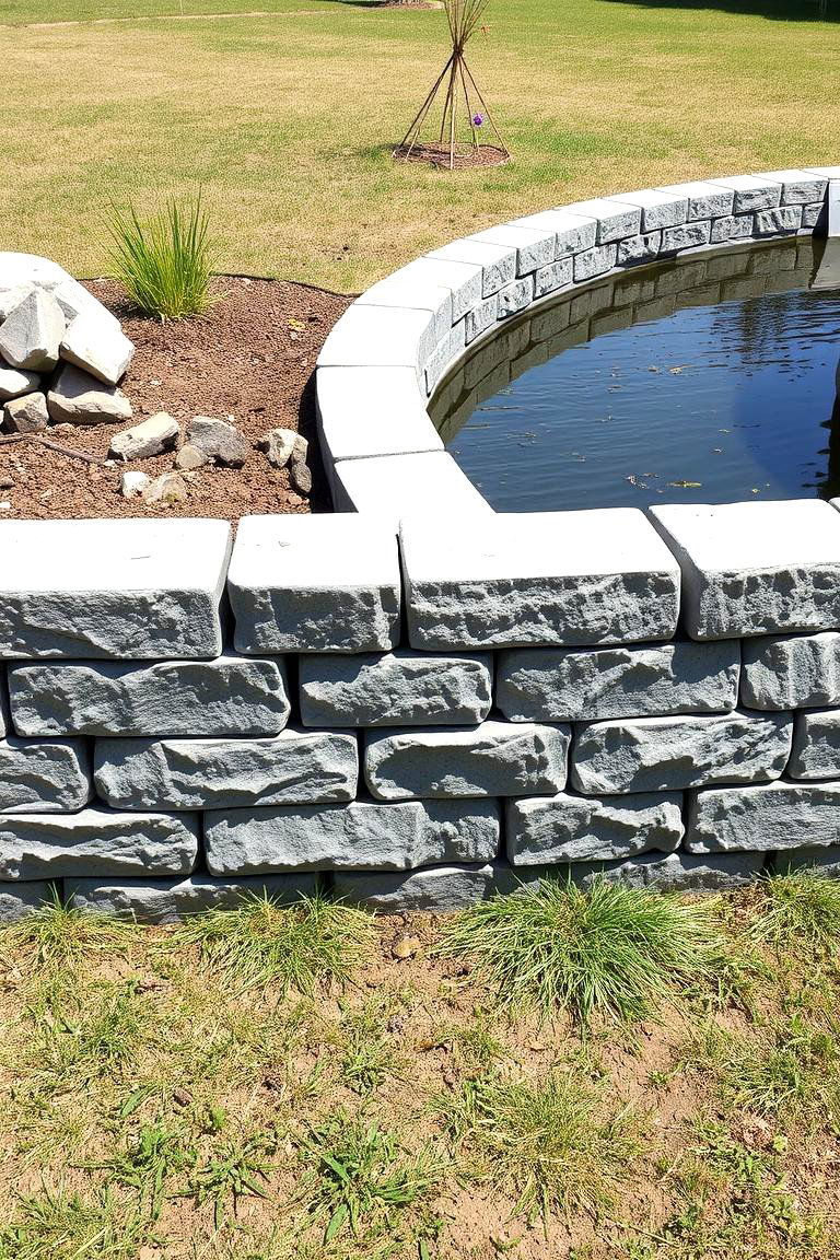 Concrete Block Versatility - 24 Pond Edging Ideas