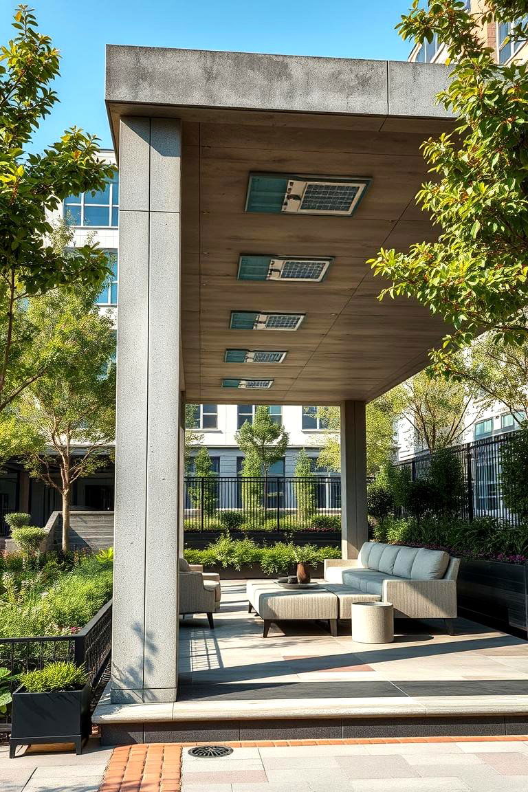 Concrete Canopy Structures with Urban Flair - 24 Concrete Garden Ideas