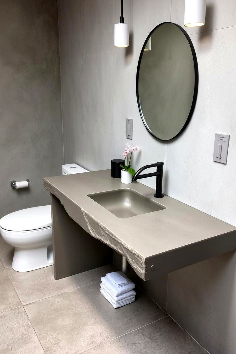 Concrete Coolness - 24 Bathroom Countertop Ideas