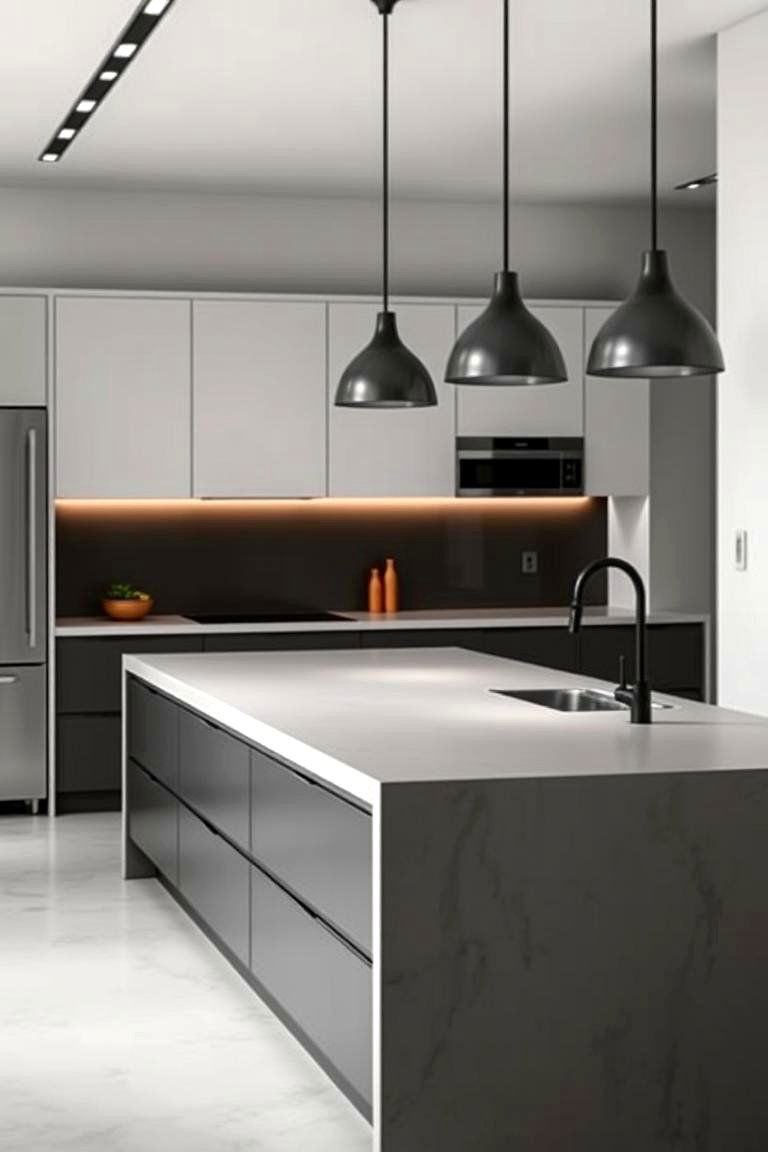 Concrete Countertop Appeal - 24 Dirty Kitchen Ideas