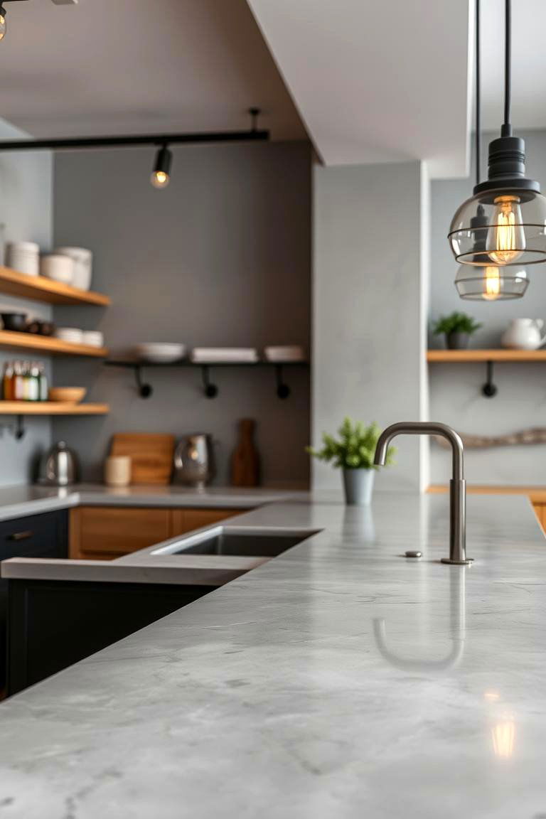 Concrete Countertops - 24 Natural Kitchen Design Ideas