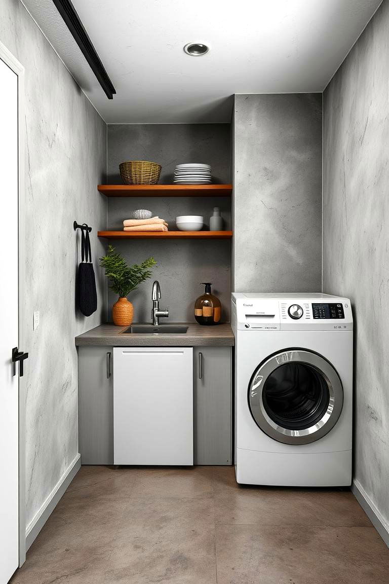 Concrete Countertops for Industrial Chic - 24 Laundry Room Countertop Ideas