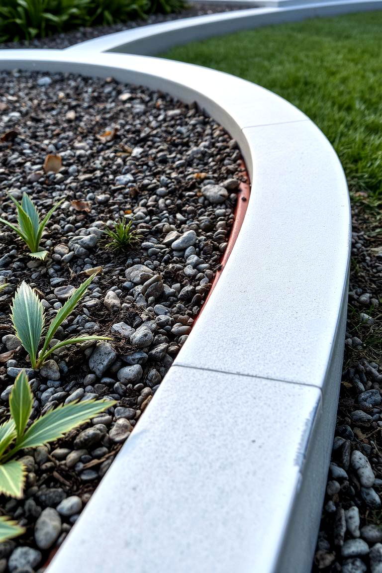 Concrete Edging for a Modern Clean Look - 24 Mulch Edging Ideas