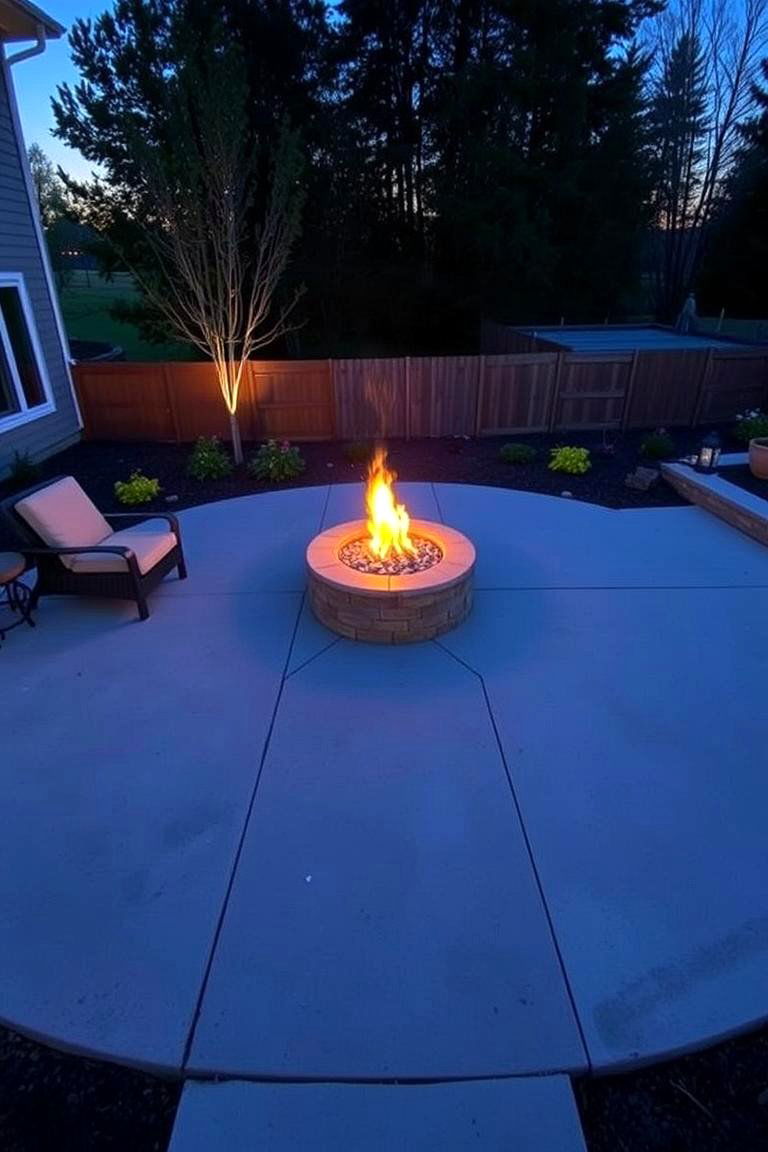 Concrete Fire Pit Patio - 24 Concrete Patio Ideas on a Budget