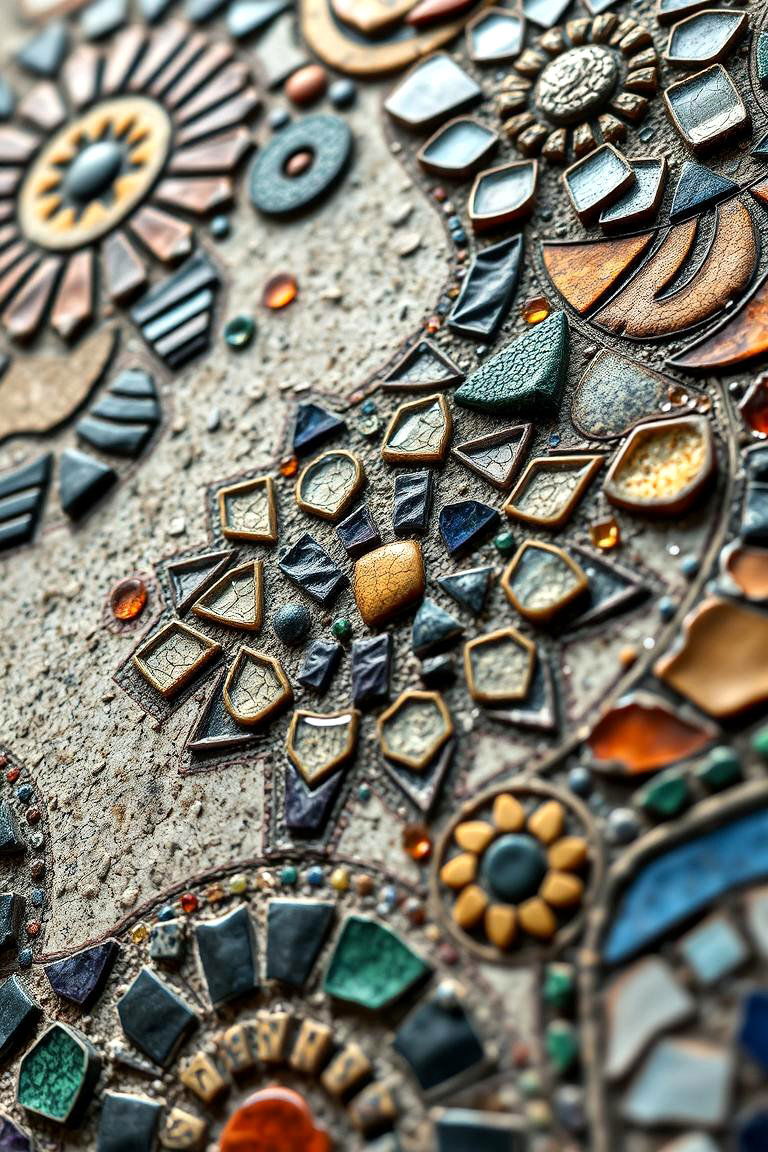 Concrete Mosaic Art - 24 Concrete Patio Ideas on a Budget