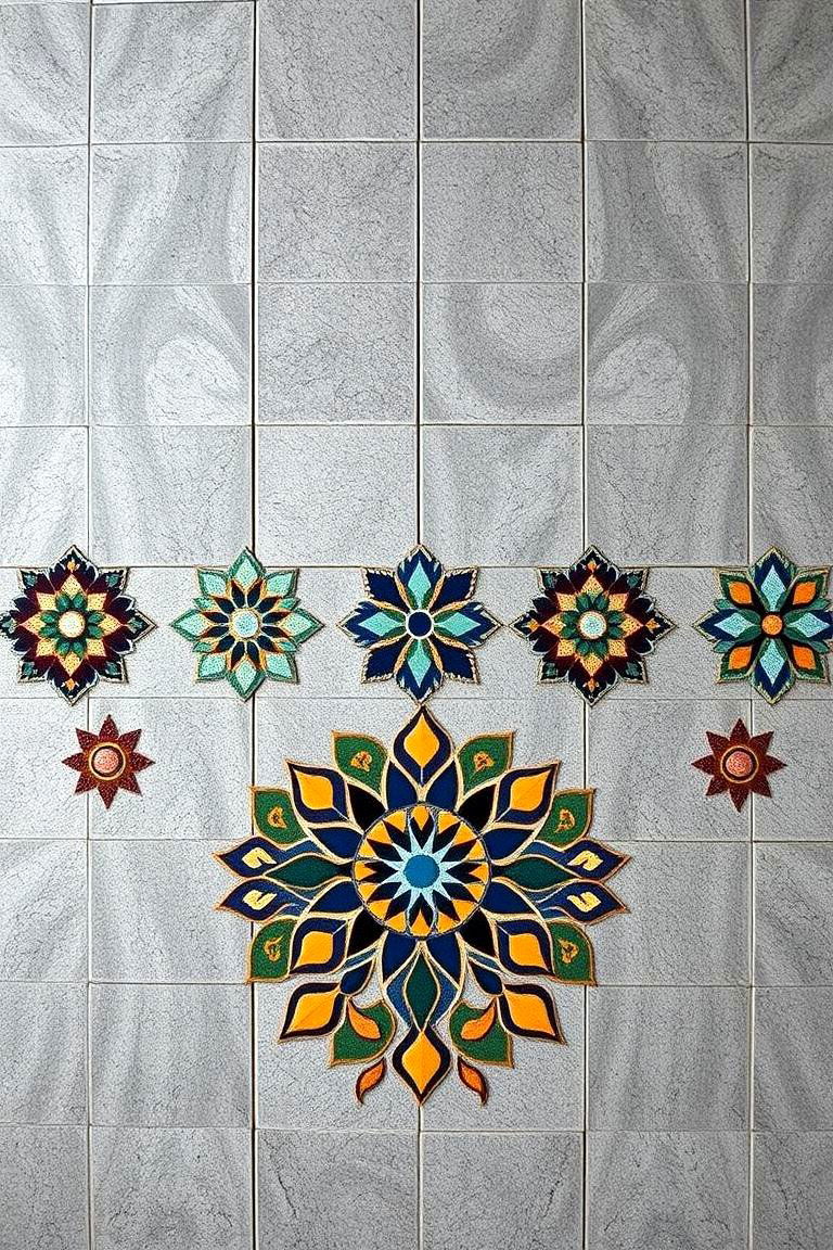 Concrete Mosaic Tile Designs - 24 Concrete Bathroom Ideas