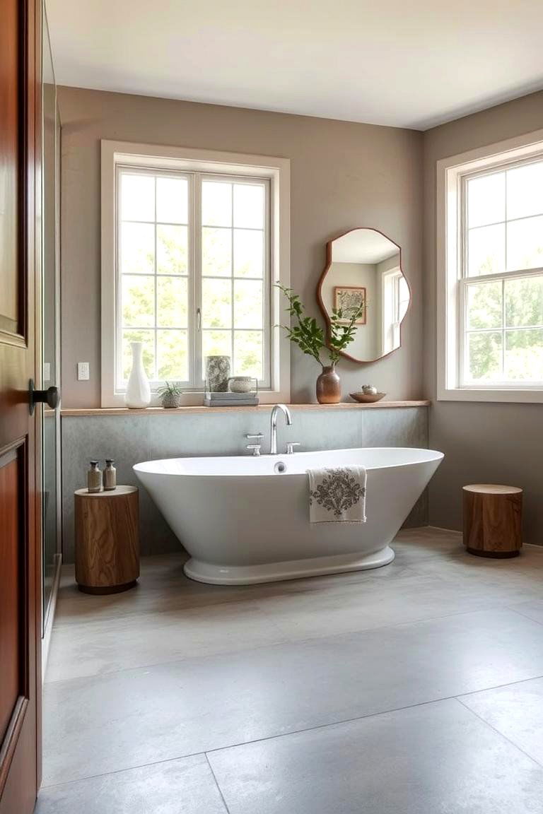 Concrete Overlay Flooring - 24 Bathroom Flooring Ideas