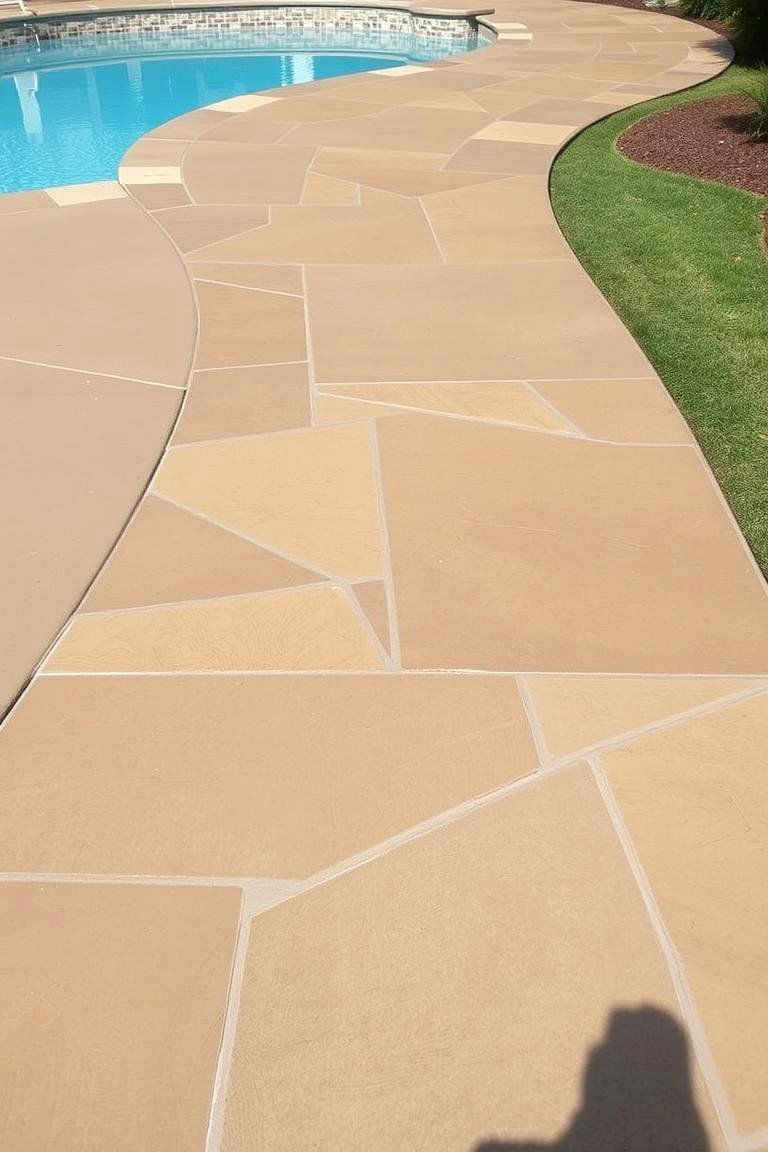 Concrete Overlay Walkway - 24 Above Ground Pool Walkway Ideas