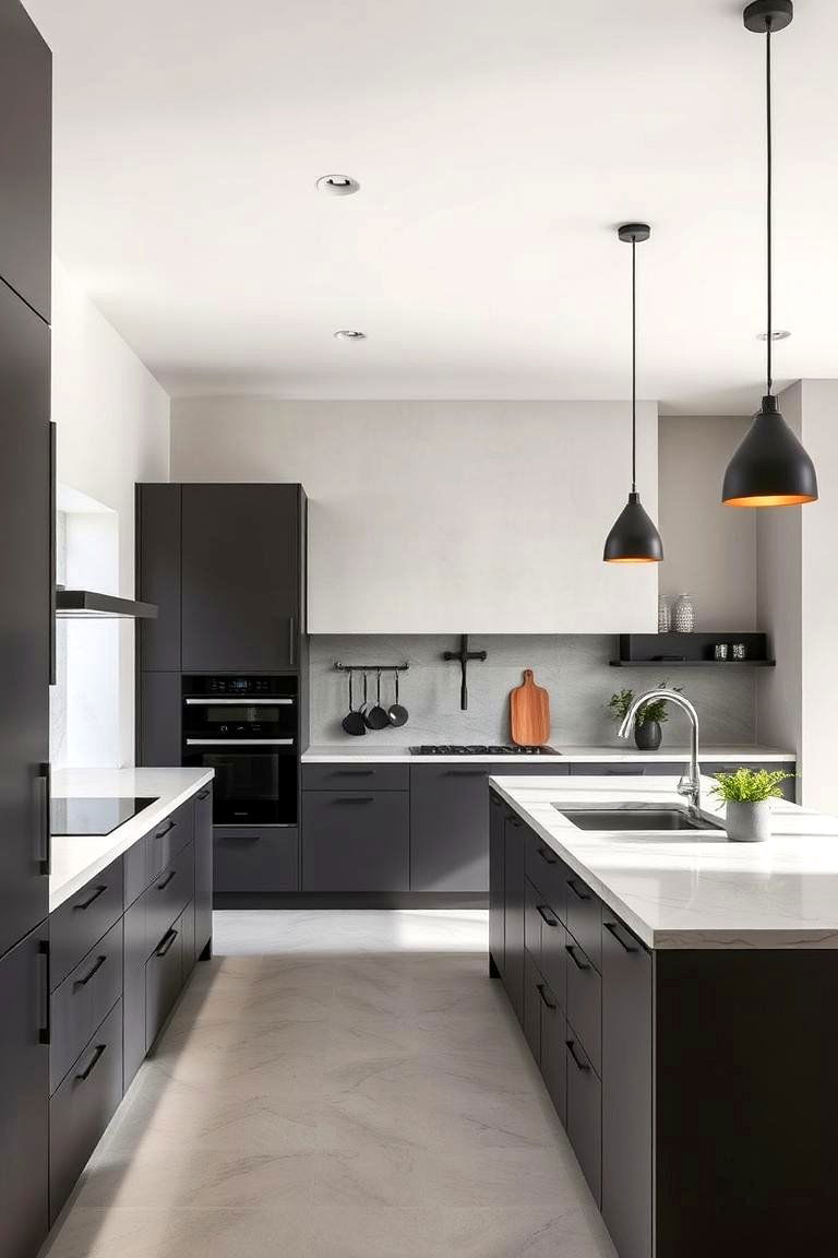 Concrete Panels - 24 Kitchen Island Back Panel Ideas