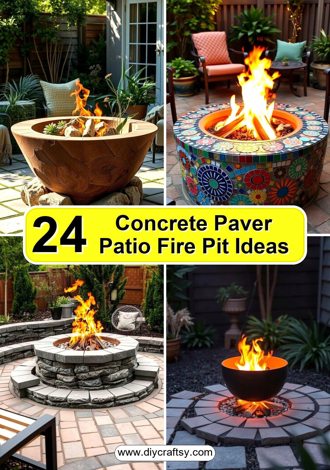 Concrete Paver Patio Fire Pit Ideas