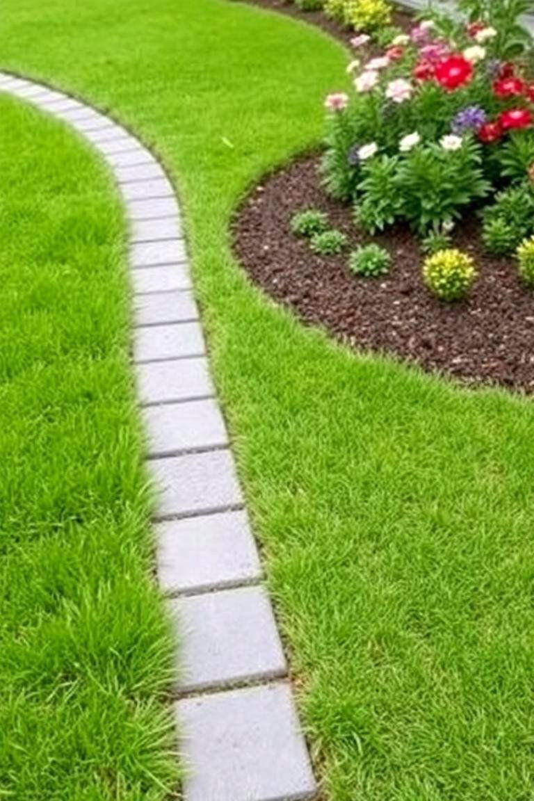 Concrete Pavers - 24 Low Maintenance Garden Border Ideas