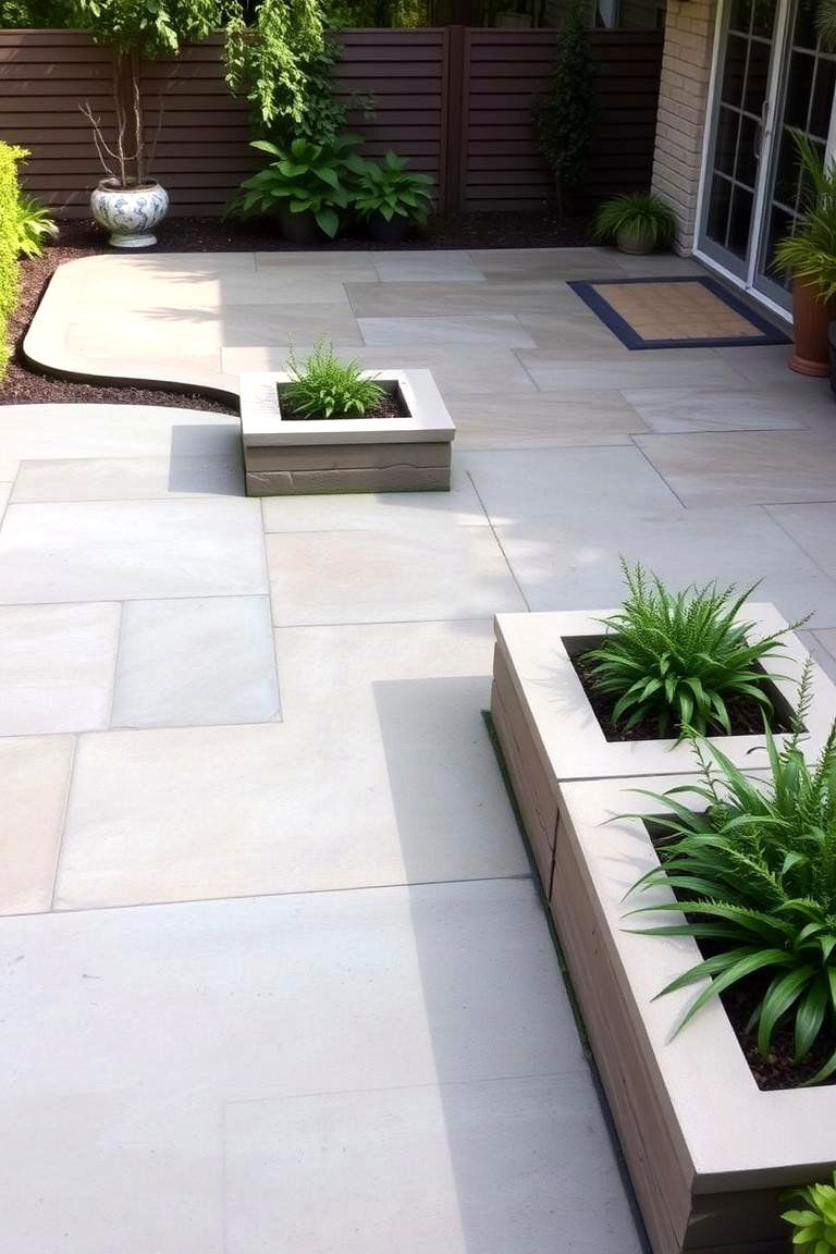 Concrete Planter Integration - 24 Concrete Patio Ideas on a Budget
