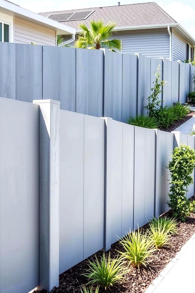 Concrete Privacy Fence - 24 Privacy Fence Ideas
