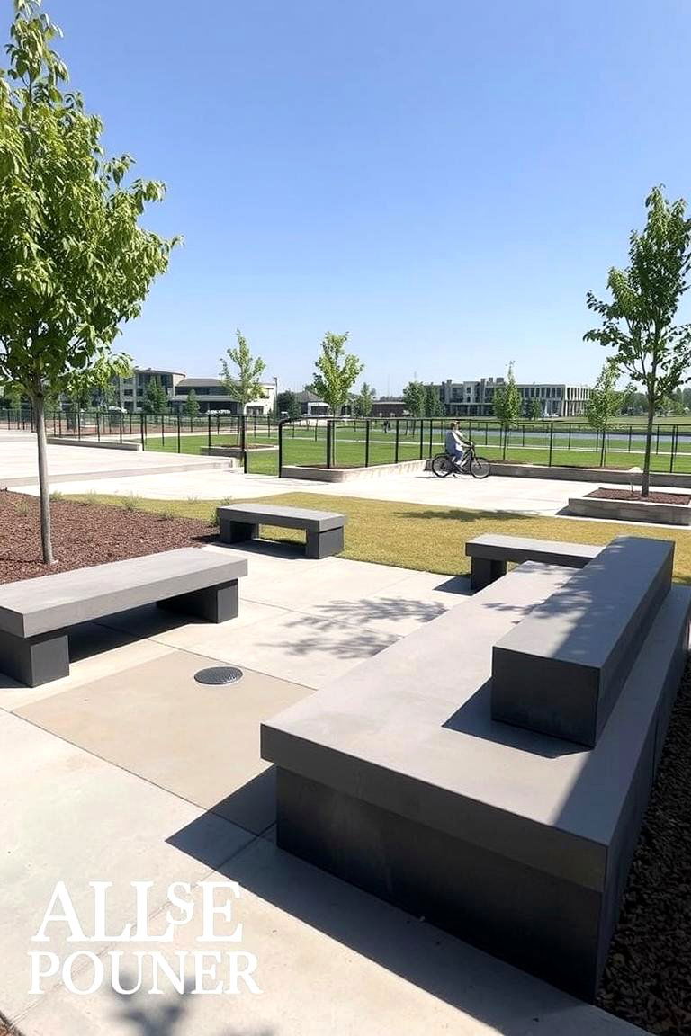 Concrete Slab Seating - 24 Concrete Patio Ideas on a Budget