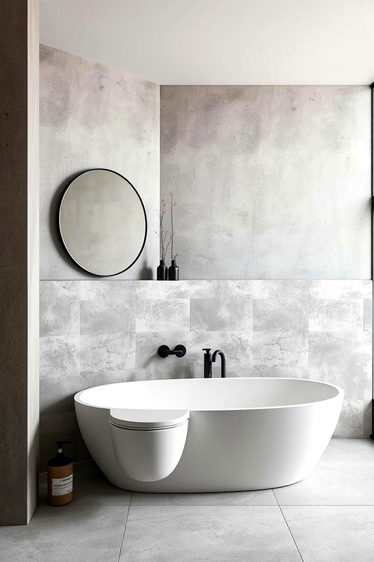 Concrete Wainscoting - 24 Bathroom Wainscoting Ideas