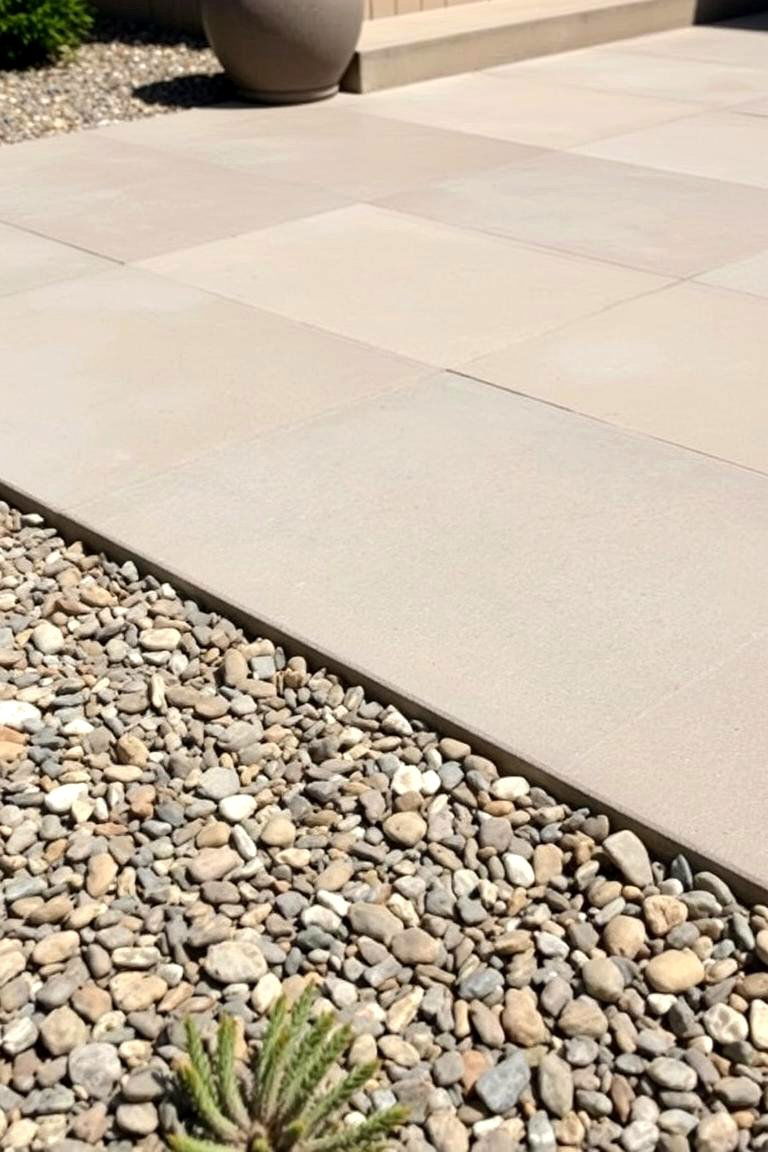 Concrete and Gravel Combo - 24 Concrete Patio Ideas on a Budget