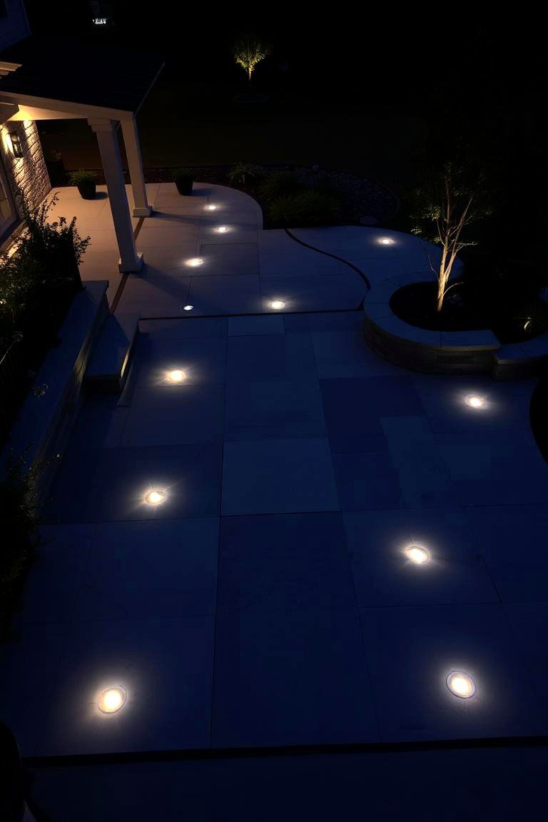Concrete with Embedded Lighting - 24 Concrete Patio Ideas on a Budget